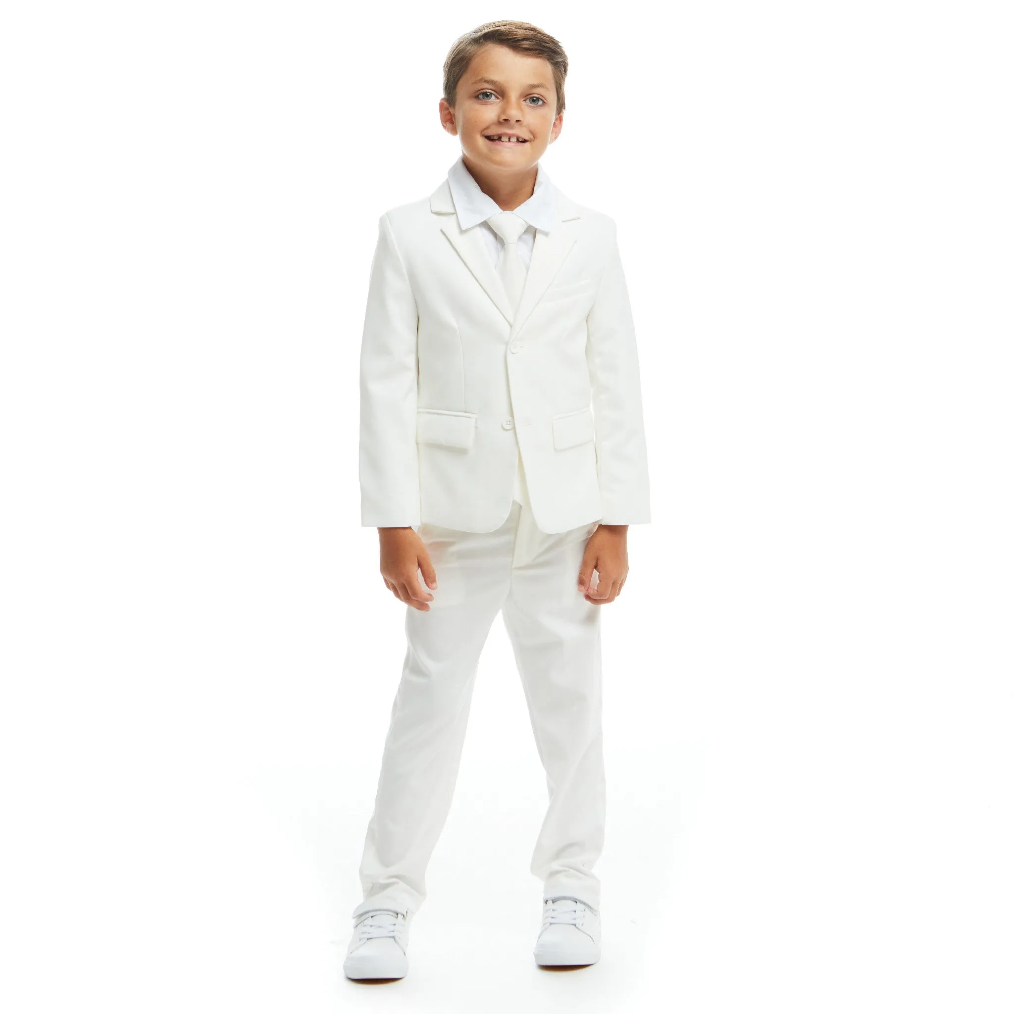 4-teiliger Anzug-Set (Größe 8-14 Jahre) | Weiß