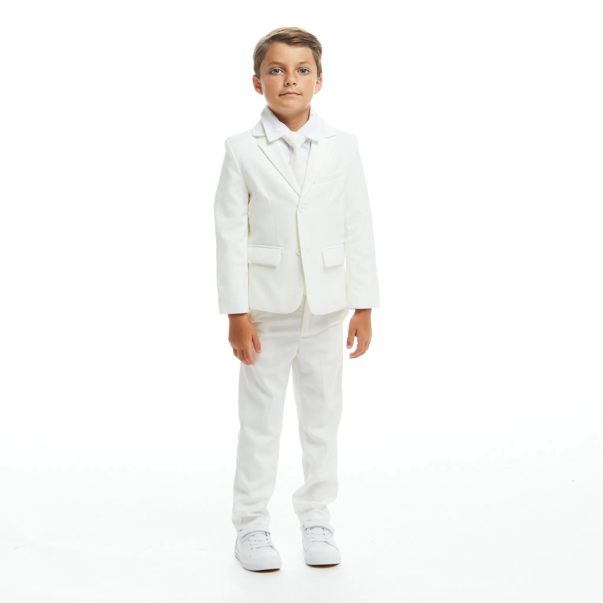 4-teiliger Anzug-Set (Größe 8-14 Jahre) | Weiß