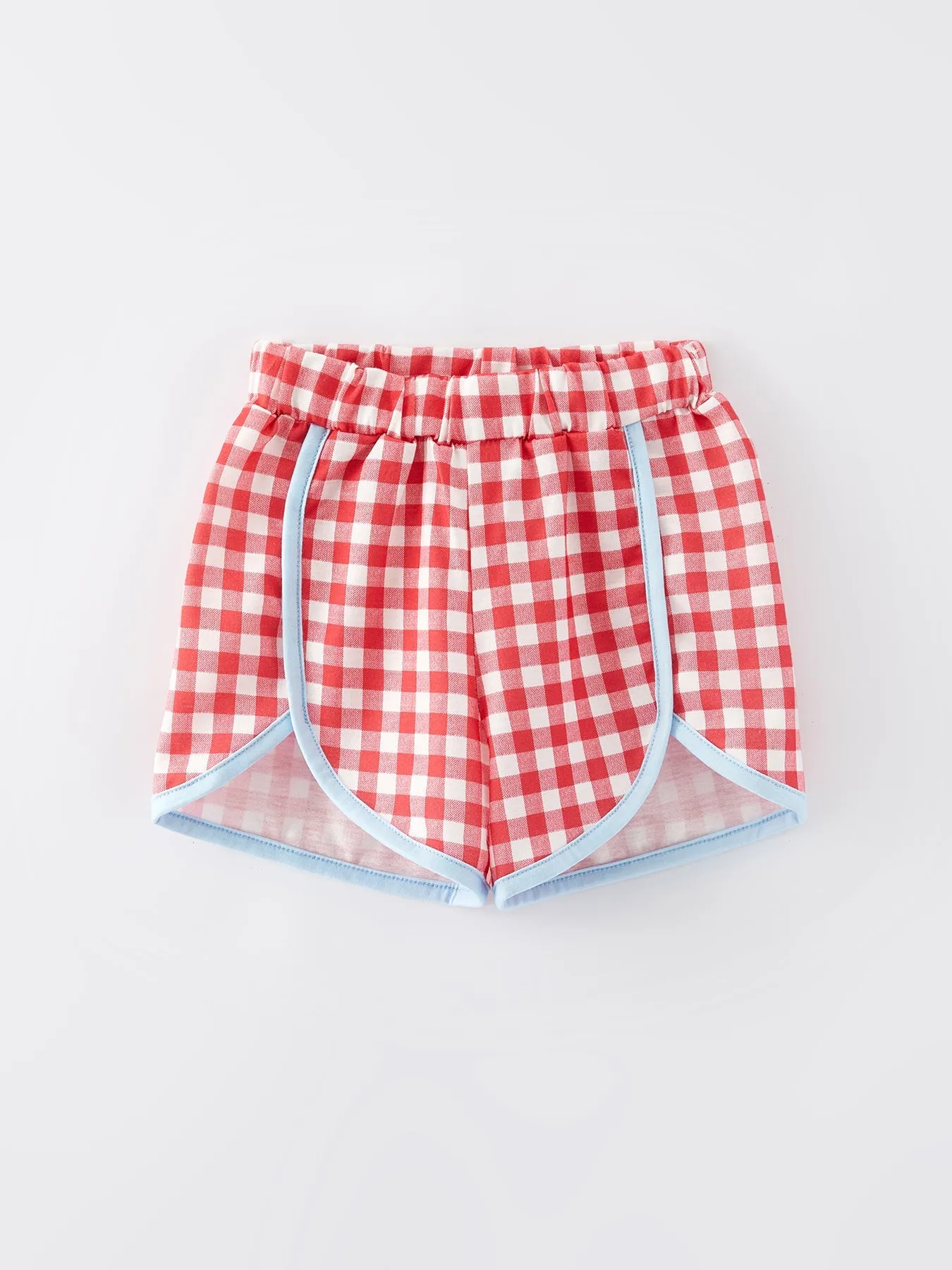 4. Juli Cartoon-Charakter Druck Karo Niedliches Mädchen Outfit Set