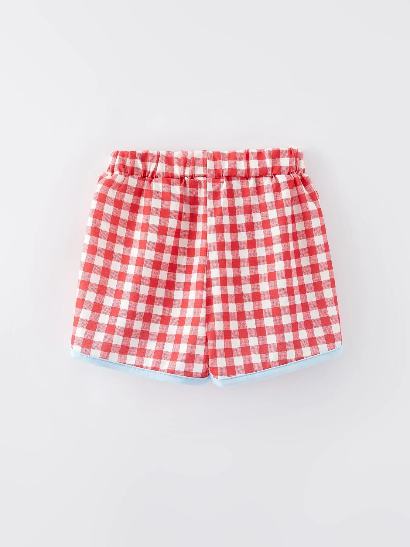4. Juli Cartoon-Charakter Druck Karo Niedliches Mädchen Outfit Set