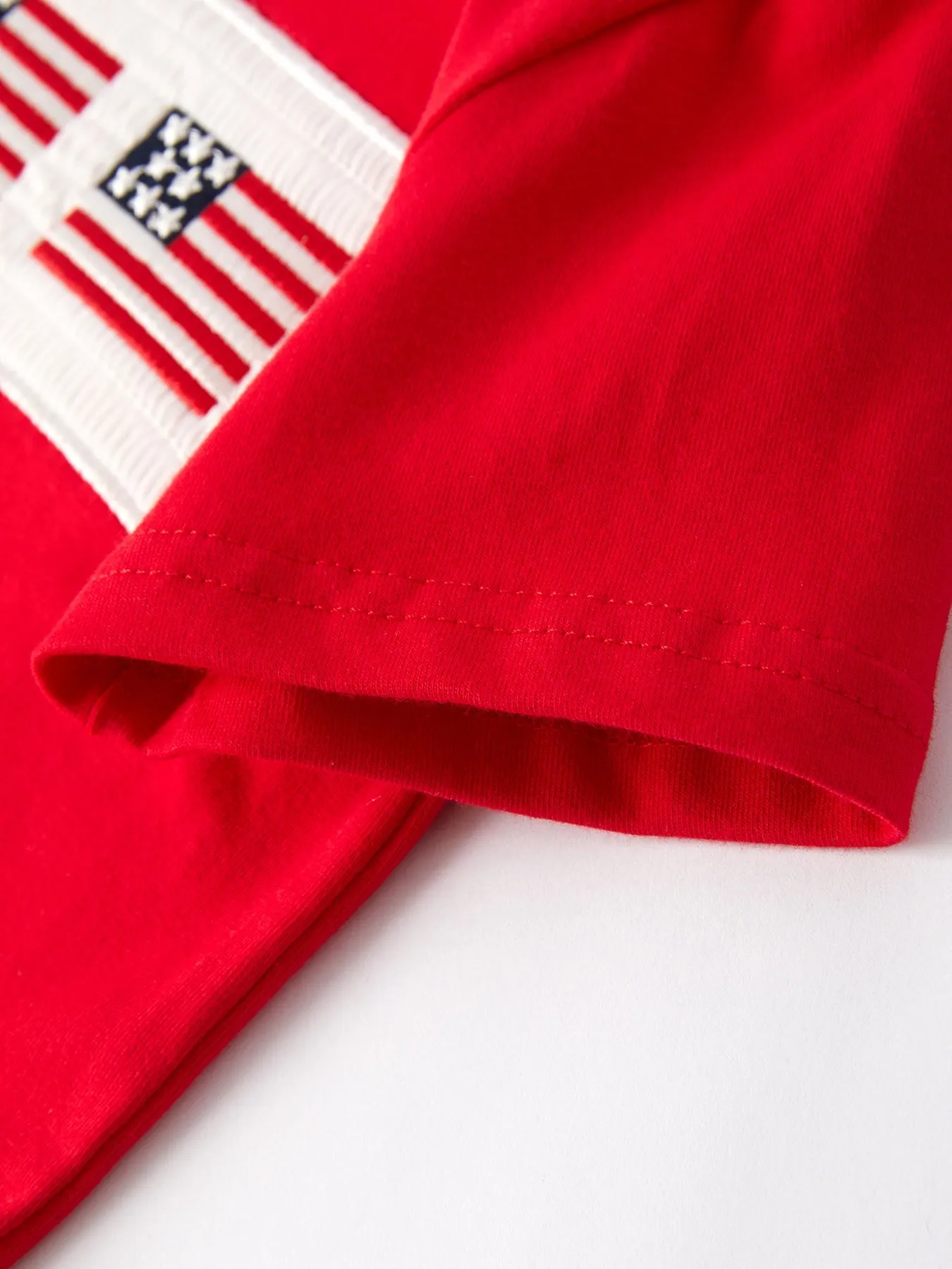 4. Juli Flaggenstickerei Smocking Jungen-Set
