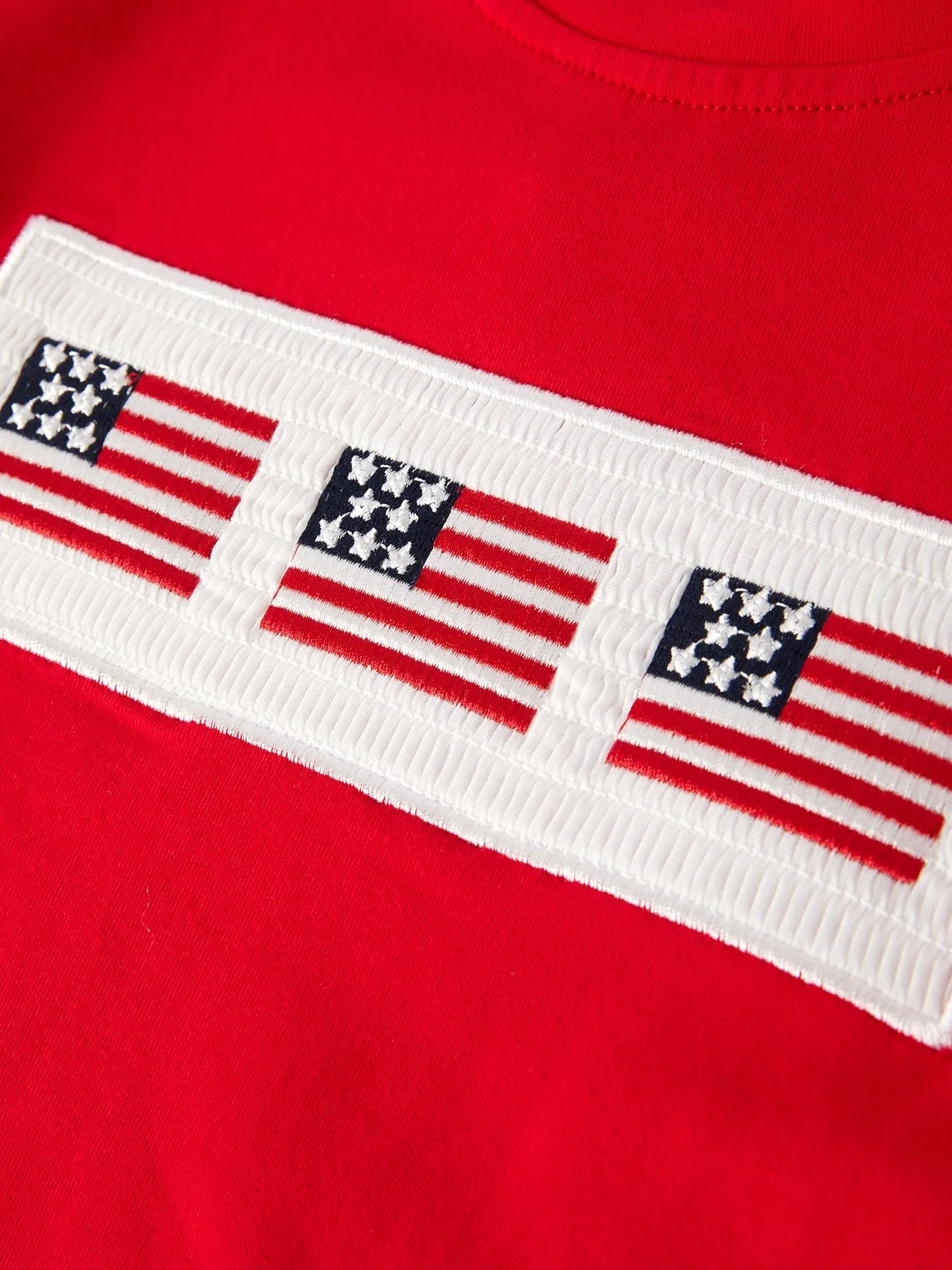 4. Juli Flaggenstickerei Smocking Jungen-Set