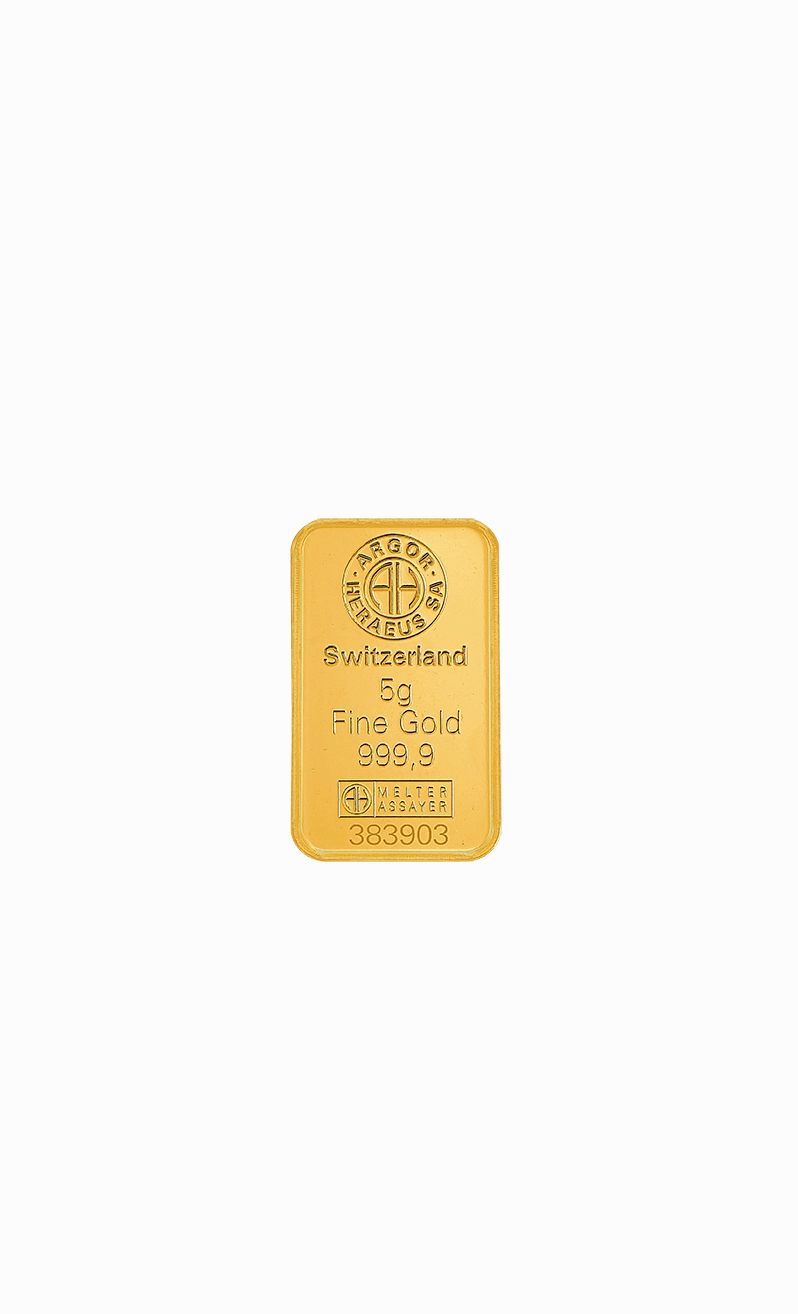 5 g Gold Kinebar AHSA geprägt 99,99 %
