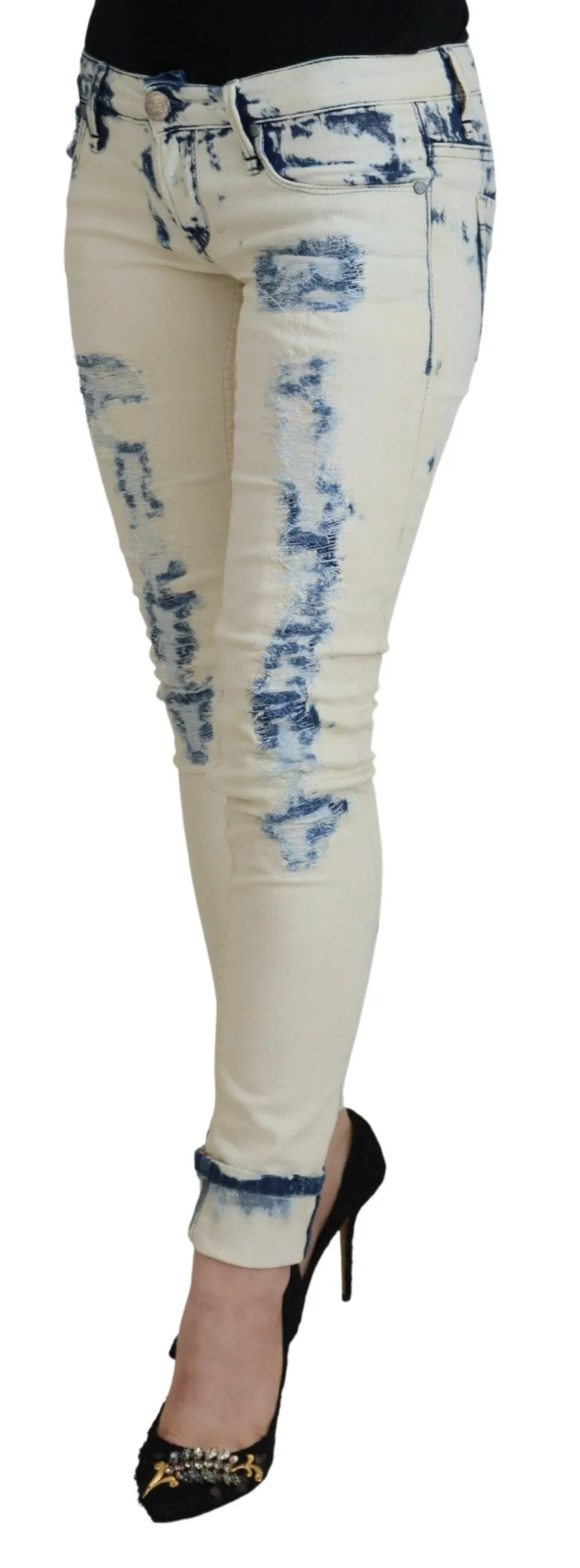 Acht Baumwoll-Skinny Damen Tatte Damenjeans