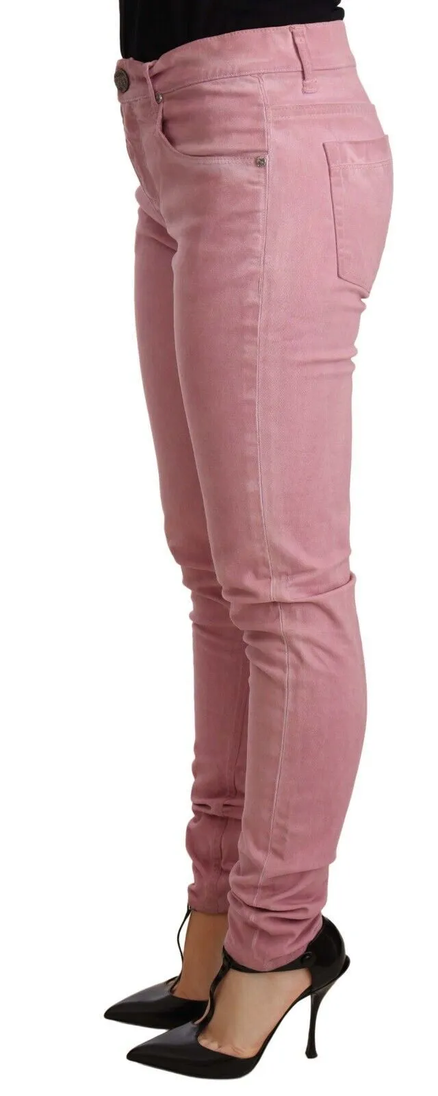 Acht Baumwolle Slim Fit Damen blaue Skinny Damenhose