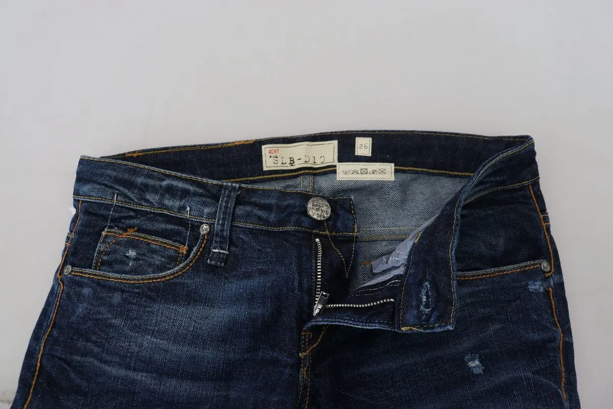 Acht Washed Cotton Low Waist Damen Casual Jeans