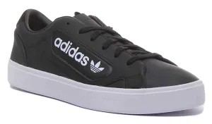 Adidas Elegante Lederturnschuhe In Schwarz Weiß Für Damen Schuhe Adidas