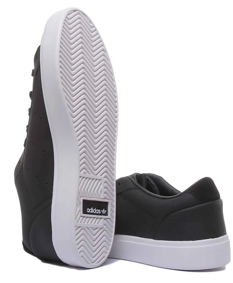 Adidas Elegante Lederturnschuhe In Schwarz Weiß Für Damen Schuhe Adidas