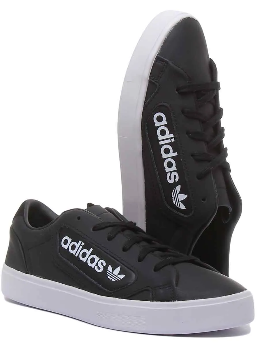 Adidas Elegante Lederturnschuhe In Schwarz Weiß Für Damen Schuhe Adidas