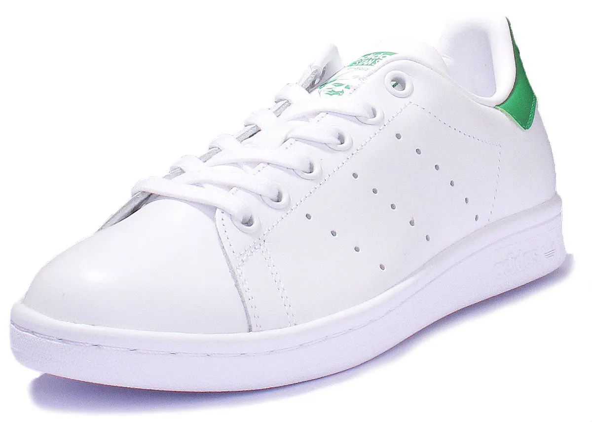 Adidas Stan Smith Leder-Turnschuhe in Weiß Grün für Damen Schuhe Adidas