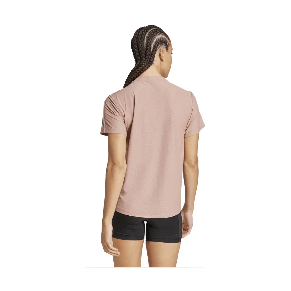 Adidas Damen Own The Run T-Shirt in Warmem Lehm SS25 Schuhe_Adidas