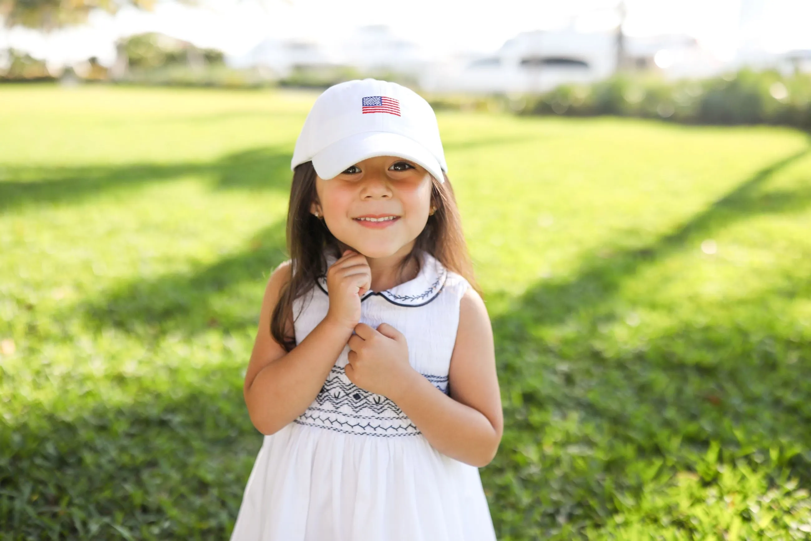 Amerikanische Flagge Schleifen Baseballmütze (Mädchen) Babykids_Bits-Bows