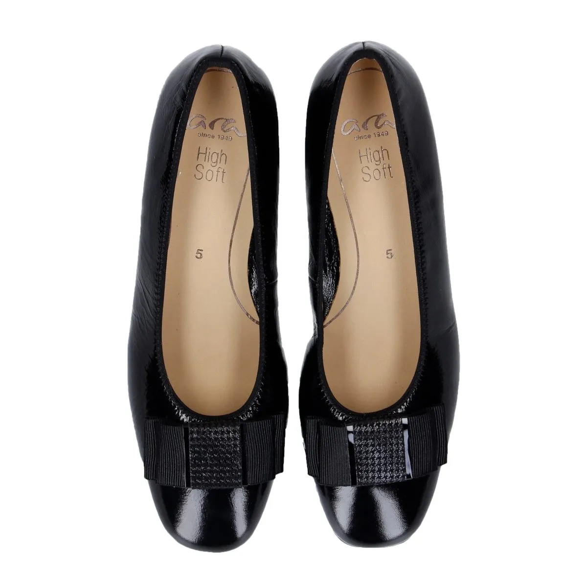 Ara Damen Granat Schwarz Lackleder