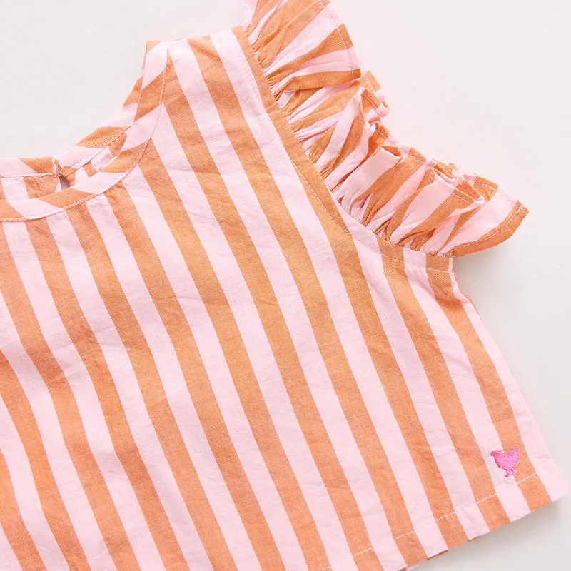 Baby Abigail Zweiteiler - Orange Rosa Streifen von Pink Chicken