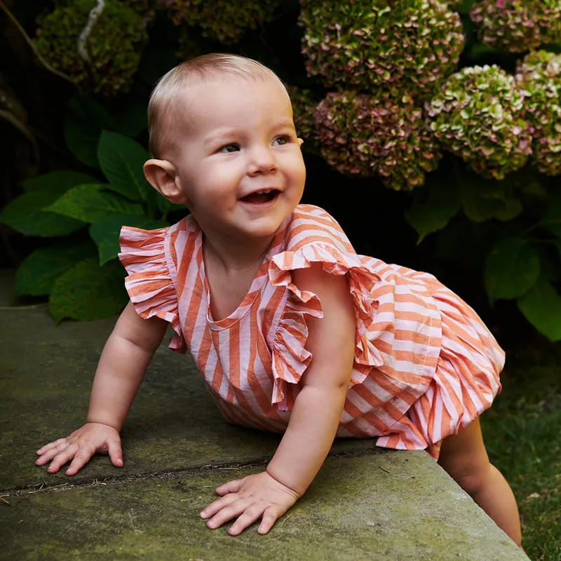Baby Abigail Zweiteiler - Orange Rosa Streifen von Pink Chicken