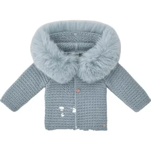 Baby Boys Bambalina Blaue Jacke mit Kunstpelz
