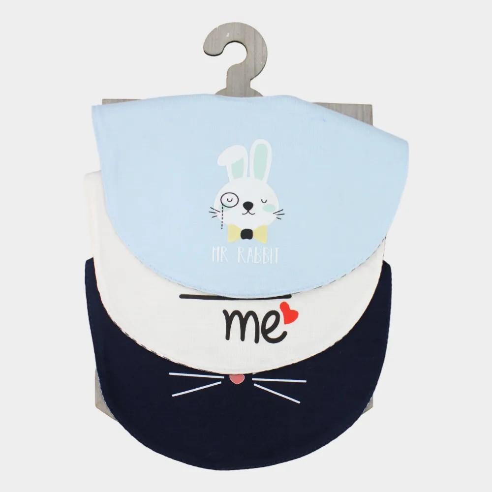 BABY Jungen Baumwoll-Lätzchen Set – Mr. Rabbit (3er Pack)