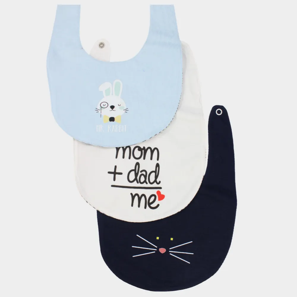 BABY Jungen Baumwoll-Lätzchen Set – Mr. Rabbit (3er Pack)