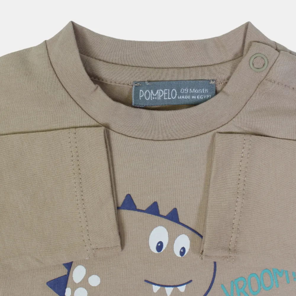 Baumwoll-Langarm-T-Shirt für Jungen – Beige
