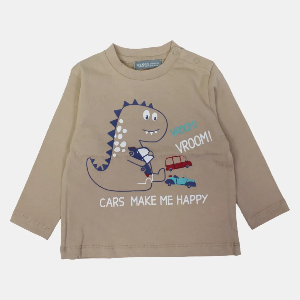 Baumwoll-Langarm-T-Shirt für Jungen – Beige