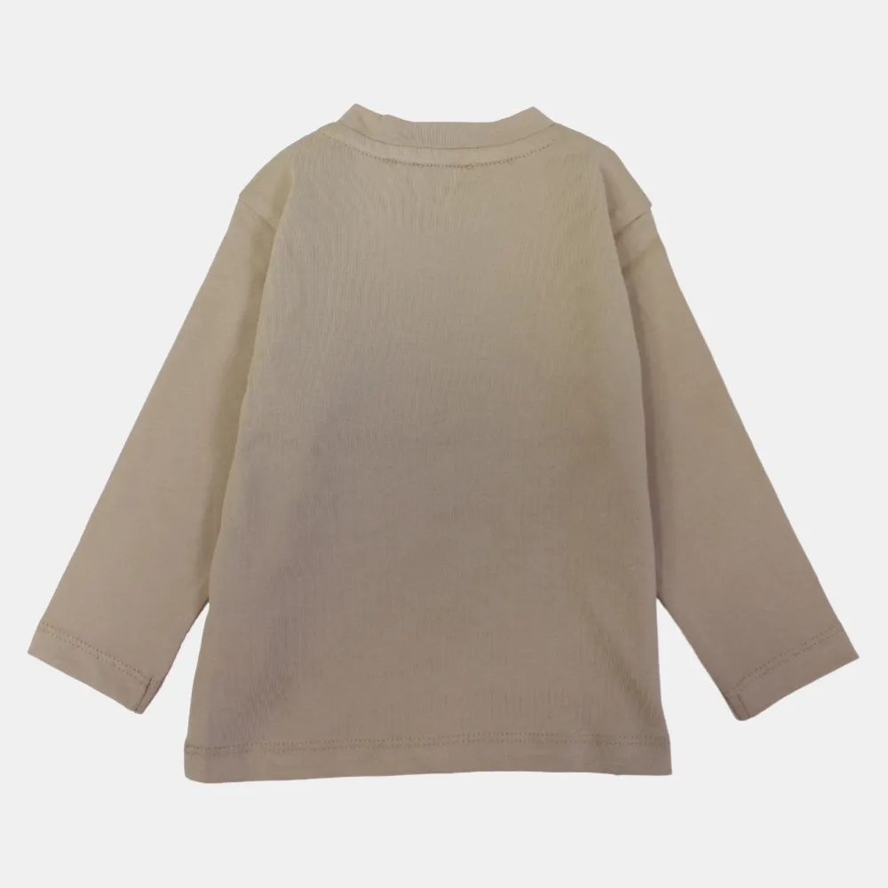 Baumwoll-Langarm-T-Shirt für Jungen – Beige
