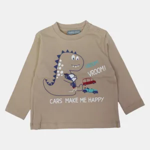 Baumwoll-Langarm-T-Shirt für Jungen – Beige