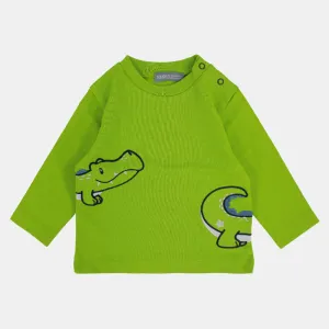 Baby Boys' Baumwoll-Langarm-T-Shirt mit Krokodil-Motiv