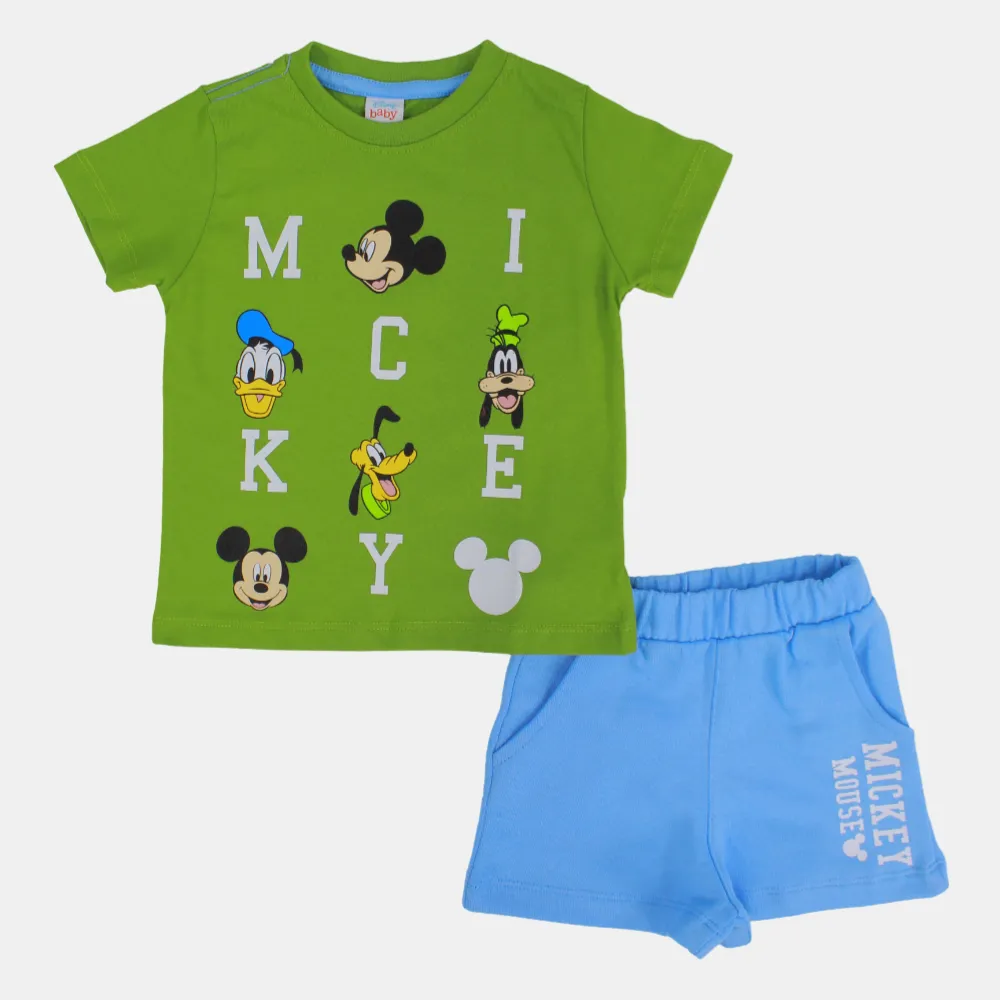 Baby Boys Baumwoll-Schlafanzug-Set – Mickey Mouse Druck
