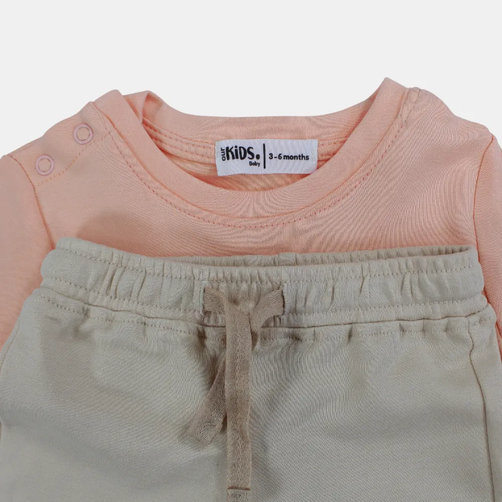 Baby Boys Baumwoll-Pyjama-Set – Lachs 