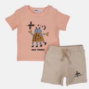 Baby Boys Baumwoll-Pyjama-Set – Lachs 