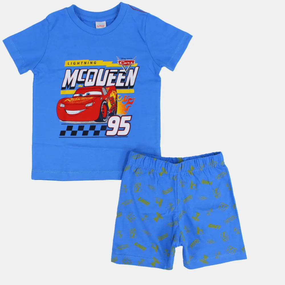 Baumwoll-Pyjama-Set für Jungen mit Auto-Print