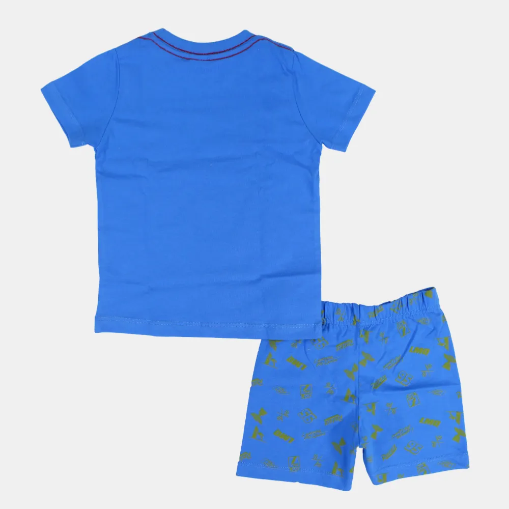 Baumwoll-Pyjama-Set für Jungen mit Auto-Print
