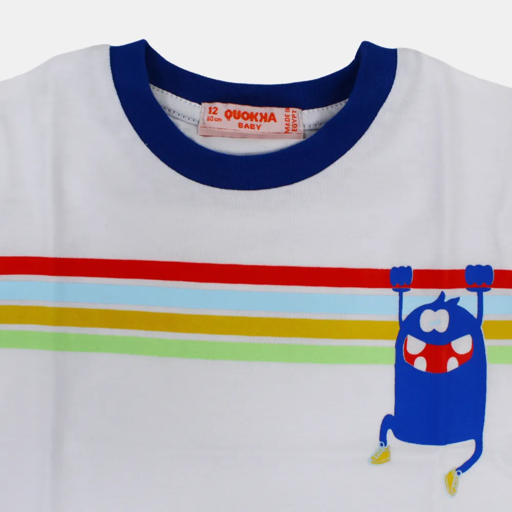 Baby Boys Baumwoll-Kurzarm-T-Shirt mit einem lustigen Design