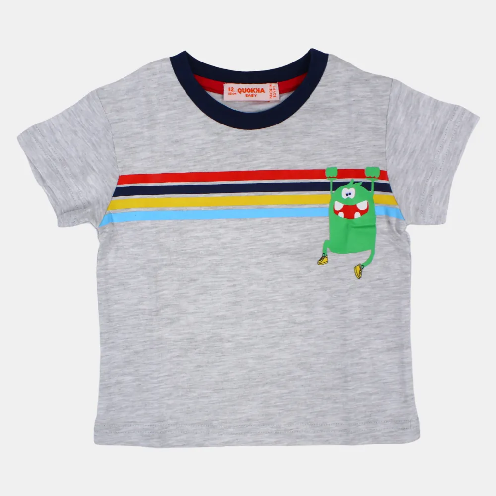Baby Boys Baumwoll-Kurzarm-T-Shirt mit einem lustigen Design
