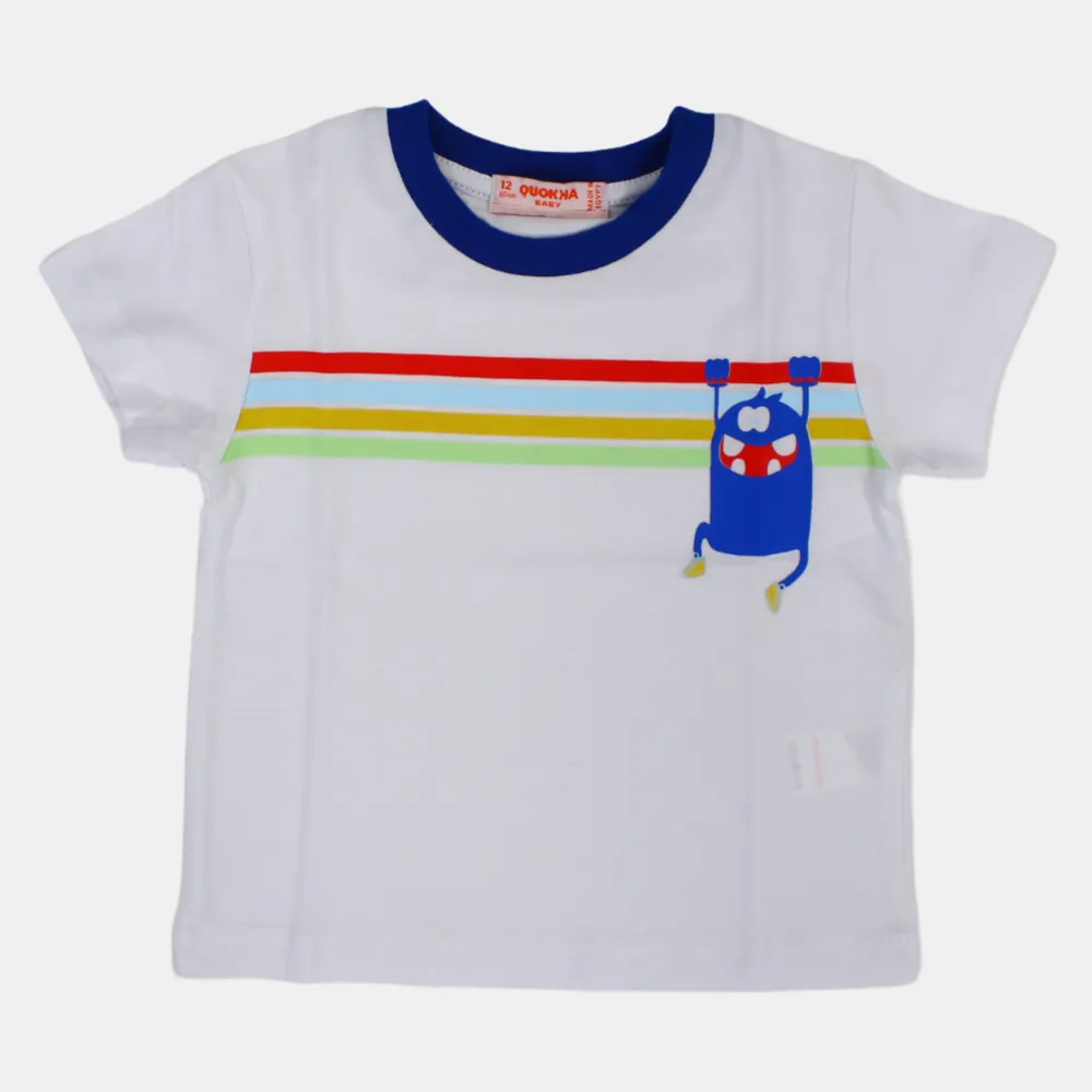 Baby Boys Baumwoll-Kurzarm-T-Shirt mit einem lustigen Design