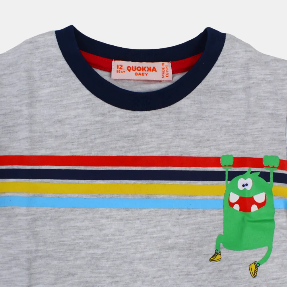 Baby Boys Baumwoll-Kurzarm-T-Shirt mit einem lustigen Design