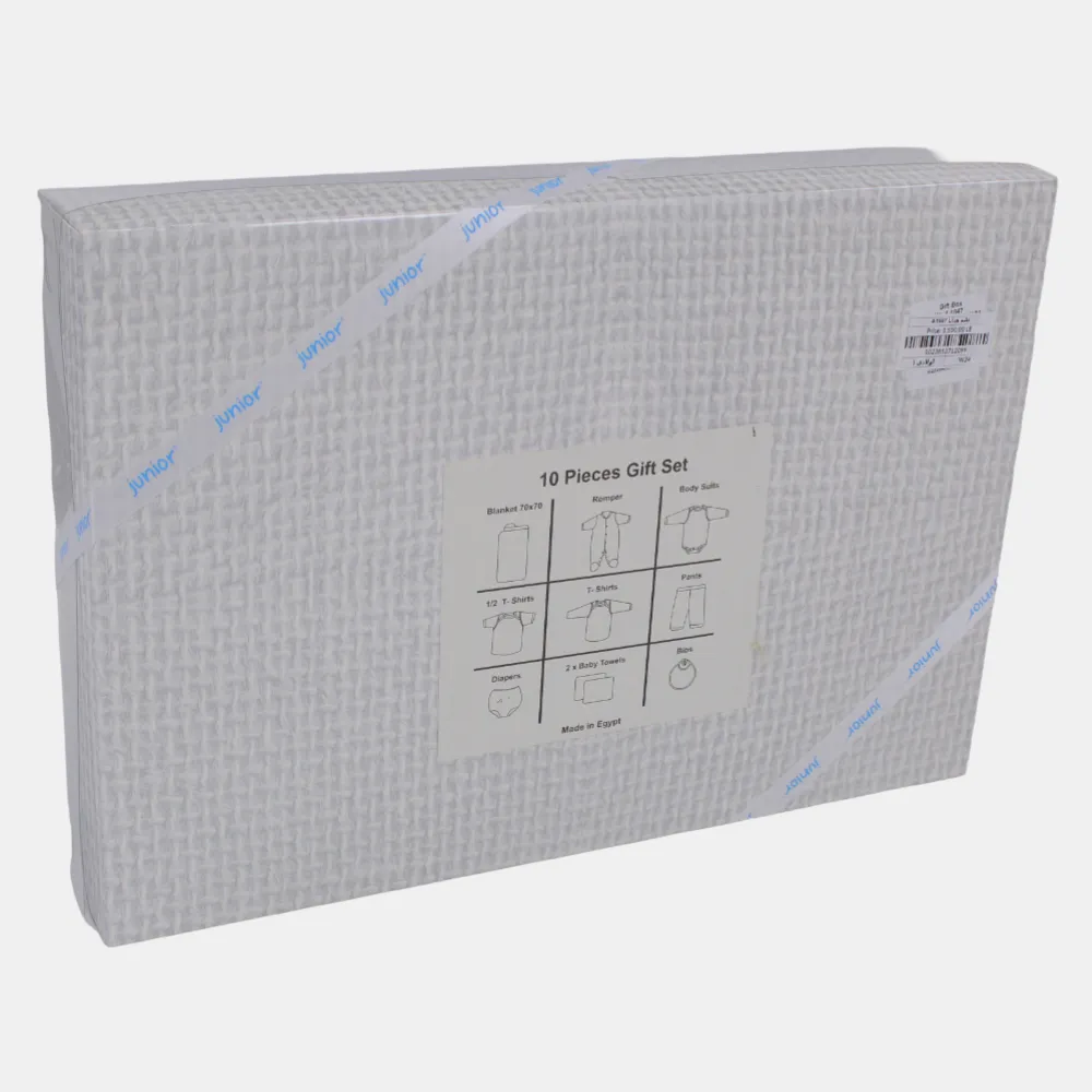 Geschenkbox-Set für Babyjungen – Hellblaues Elefanten-Motiv