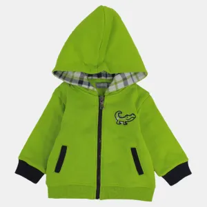 Grüne Kapuzenjacke mit Krokodilmuster für Babyjungen