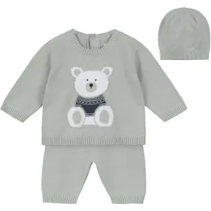 Grauer Strick-Set Enzo für Babyjungen