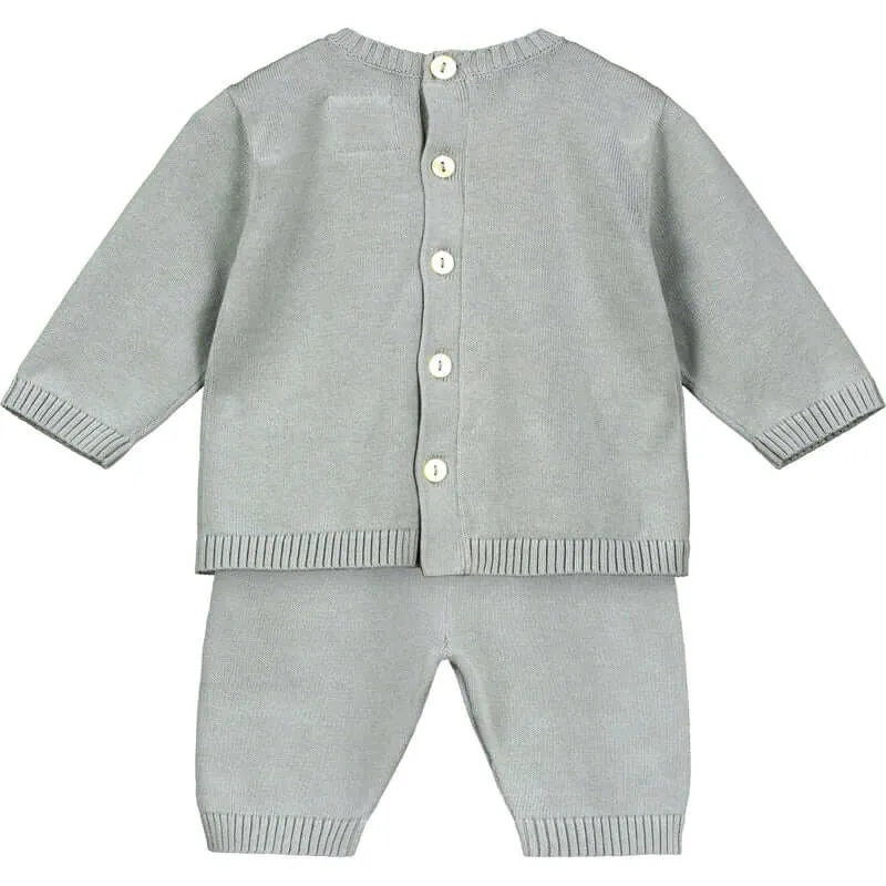 Grauer Strick-Set Enzo für Babyjungen