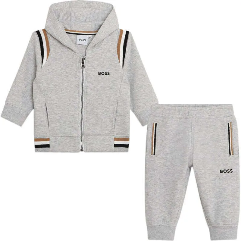 Grauer Logo-Jogginganzug für Babyjungen