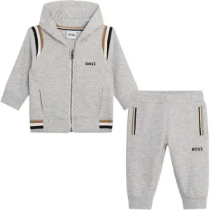 Grauer Logo-Jogginganzug für Babyjungen