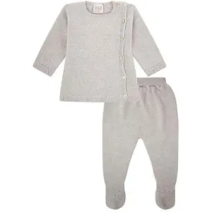 Dreiteiliges Strick-Set für Babyjungen in Grau