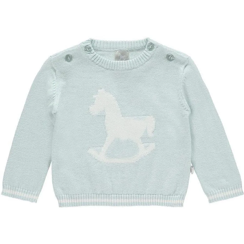 Baby Boys Gestrickter Hellblauer Pullover und Leggings