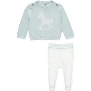 Baby Boys Gestrickter Hellblauer Pullover und Leggings