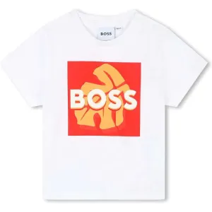 Baby Boys T-Shirt mit Orangenblatt-Logo-Druck