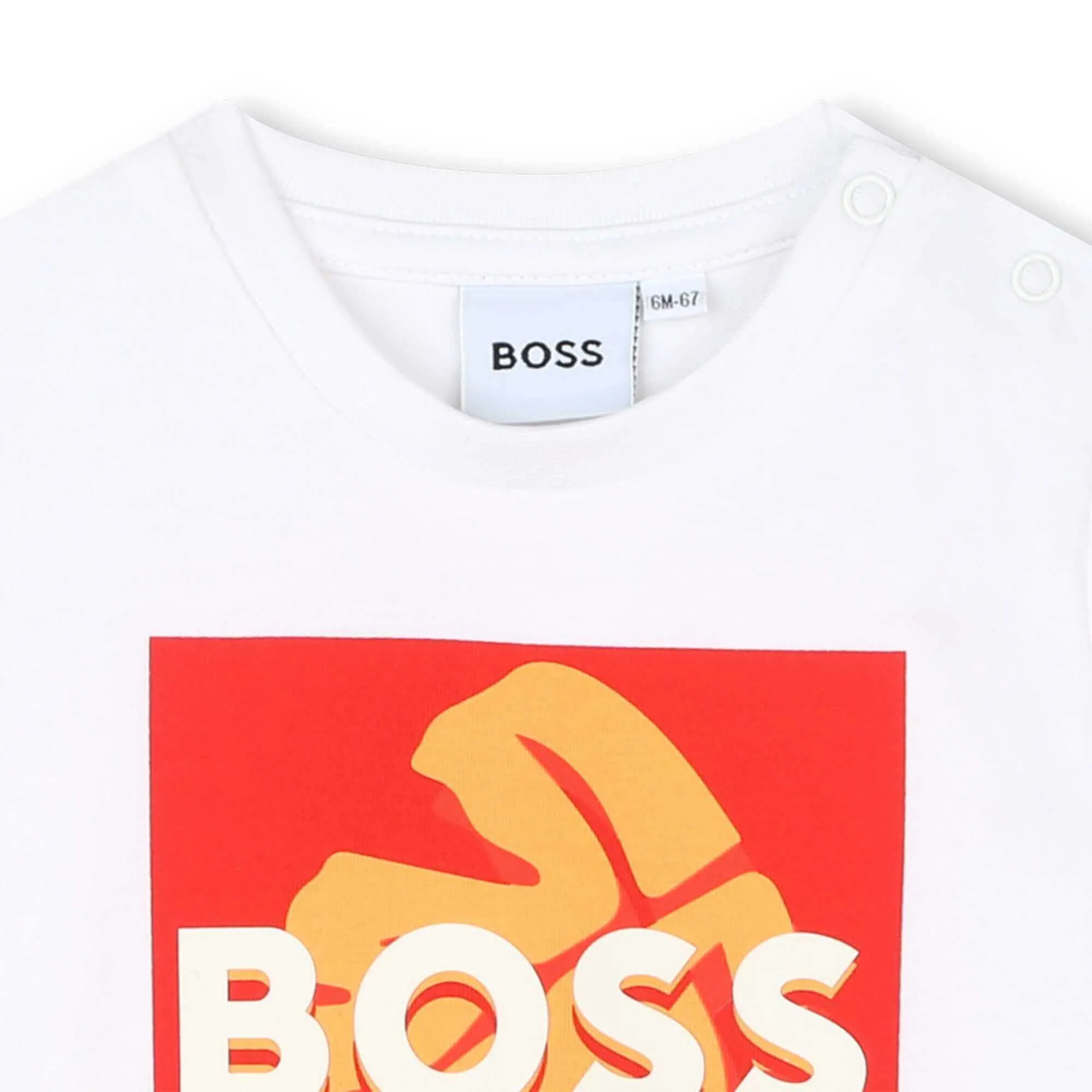Baby Boys T-Shirt mit Orangenblatt-Logo-Druck