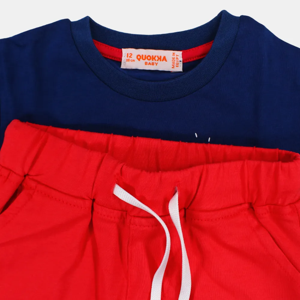 Baby Jungen Kurzarm 2-teiliges Baumwoll-Outfit Set – Lustiges Krebs-Design