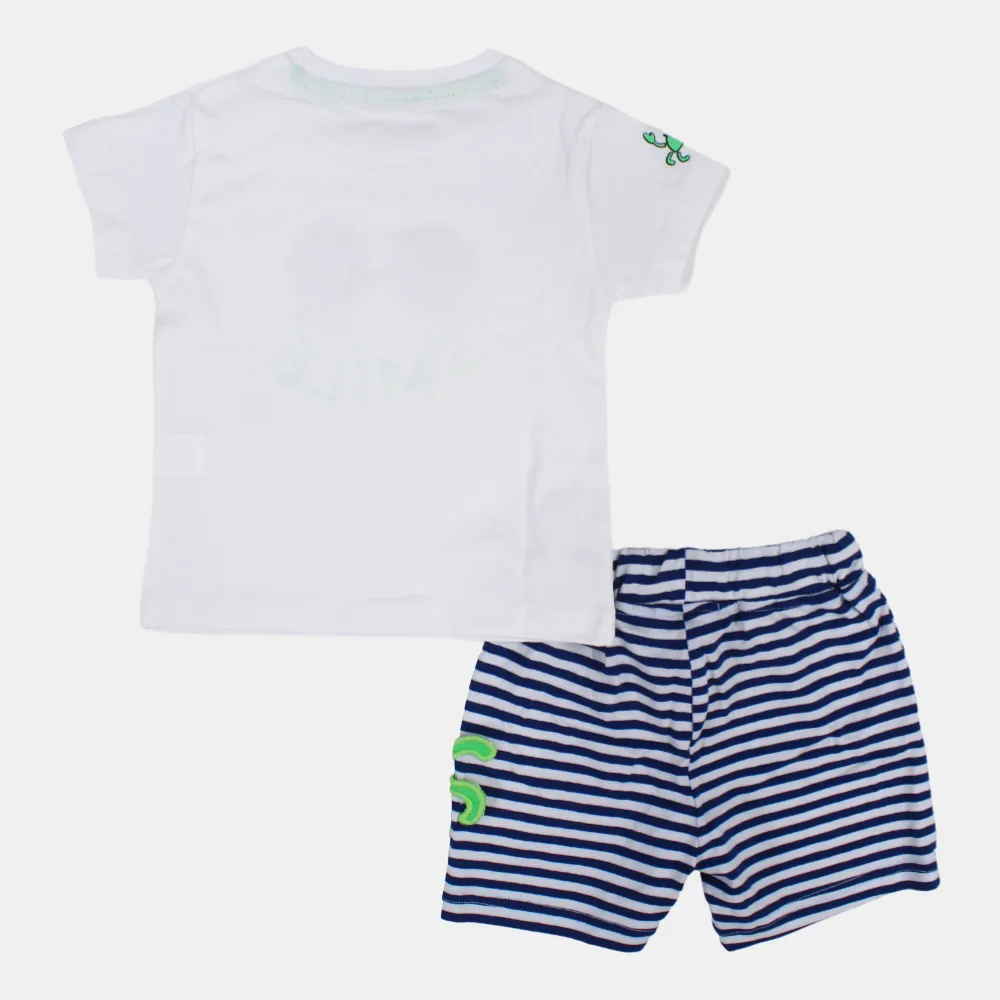 Baby Boys Kurzarm 2-teiliges Baumwoll-Outfit Set – Lustiges Design