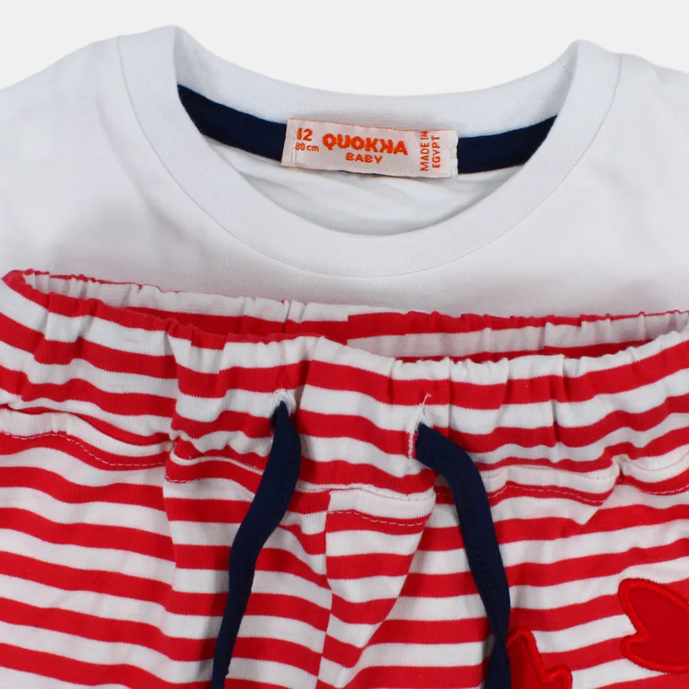 Baby Boys Kurzarm 2-teiliges Baumwoll-Outfit Set – Lustiges Design